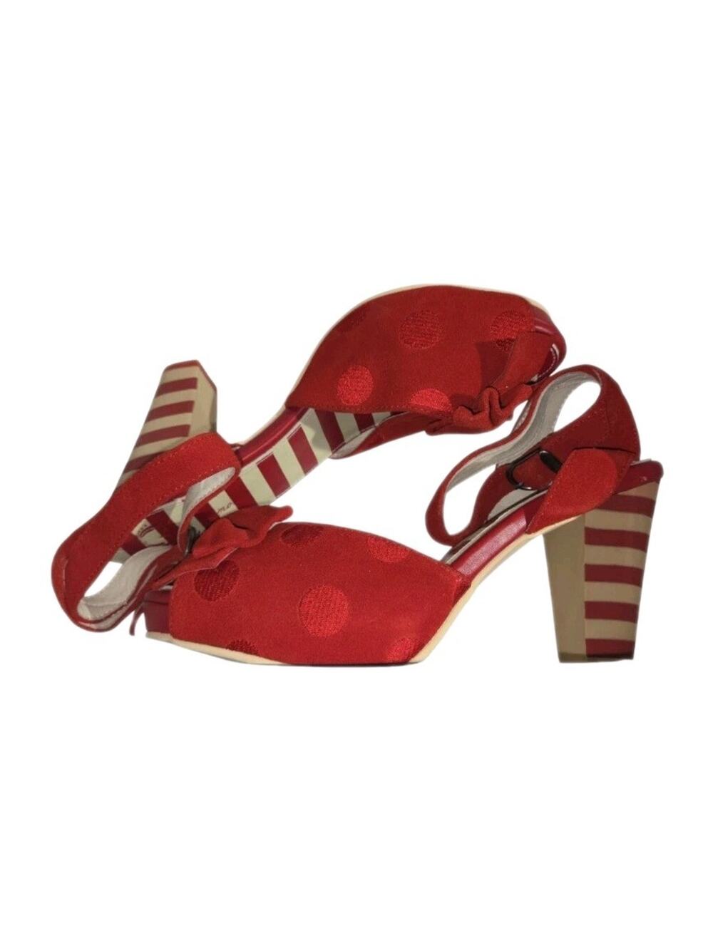 Lola Ramona "Angie" Red Suede Platform Sandals-US 10/41